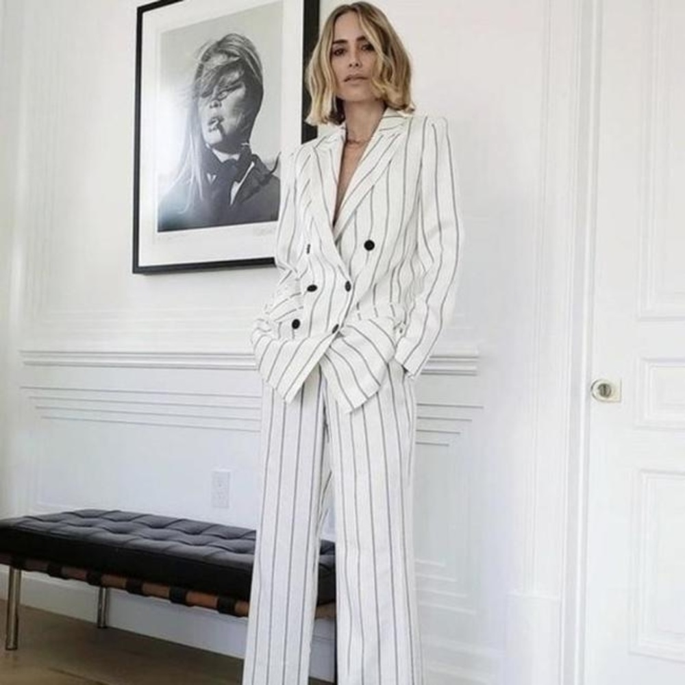 ANINE BING Ryan double-breasted striped blazer